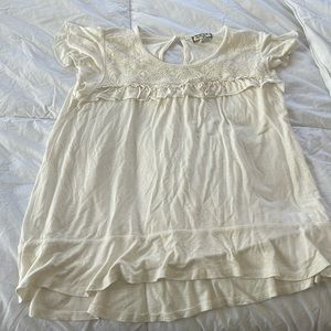 Eyeshadow Cream Ruffle Top